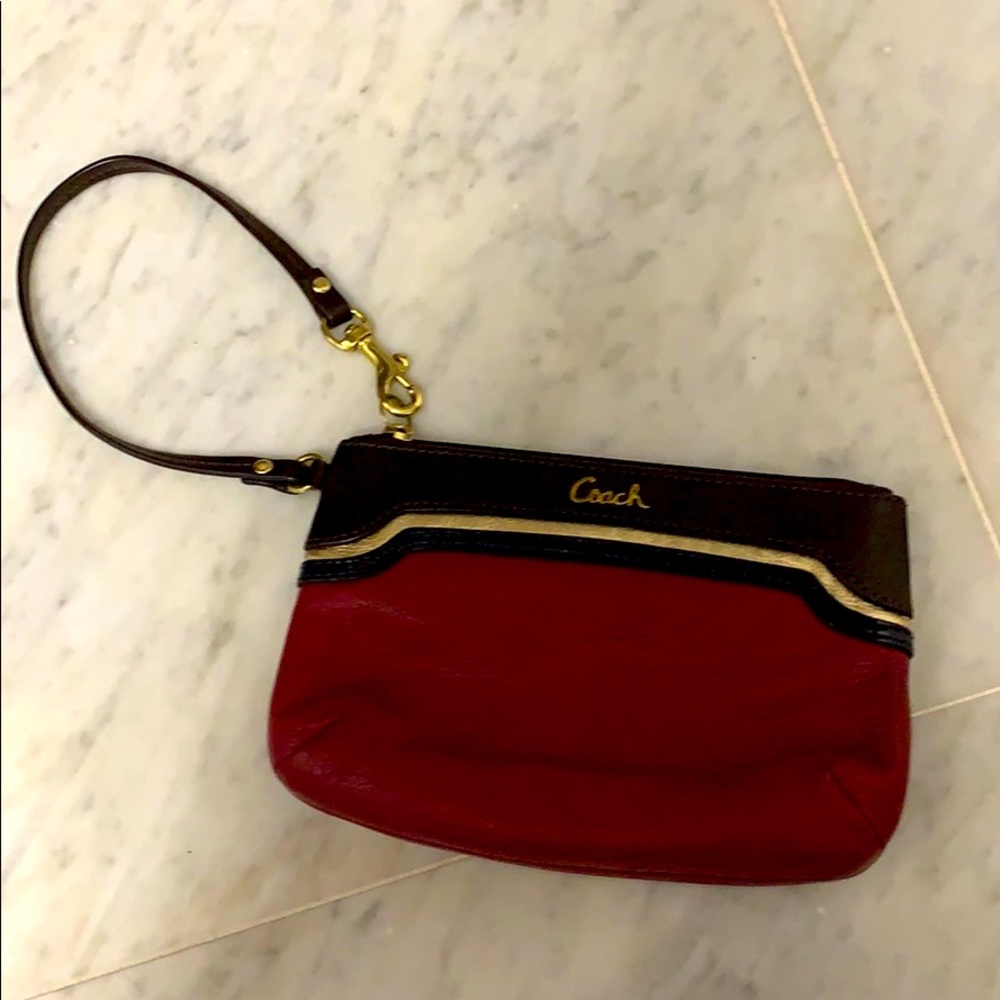 Burgundy/brown wristlet